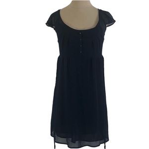 Old Navy Shear Dark Navy Blue Dress with Flutter Sleeves and Ties in Back XS